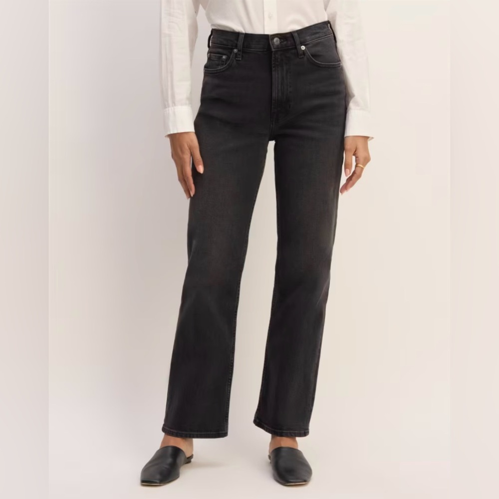 Everlane The Cheeky Straight Jean Night Black Denim 29